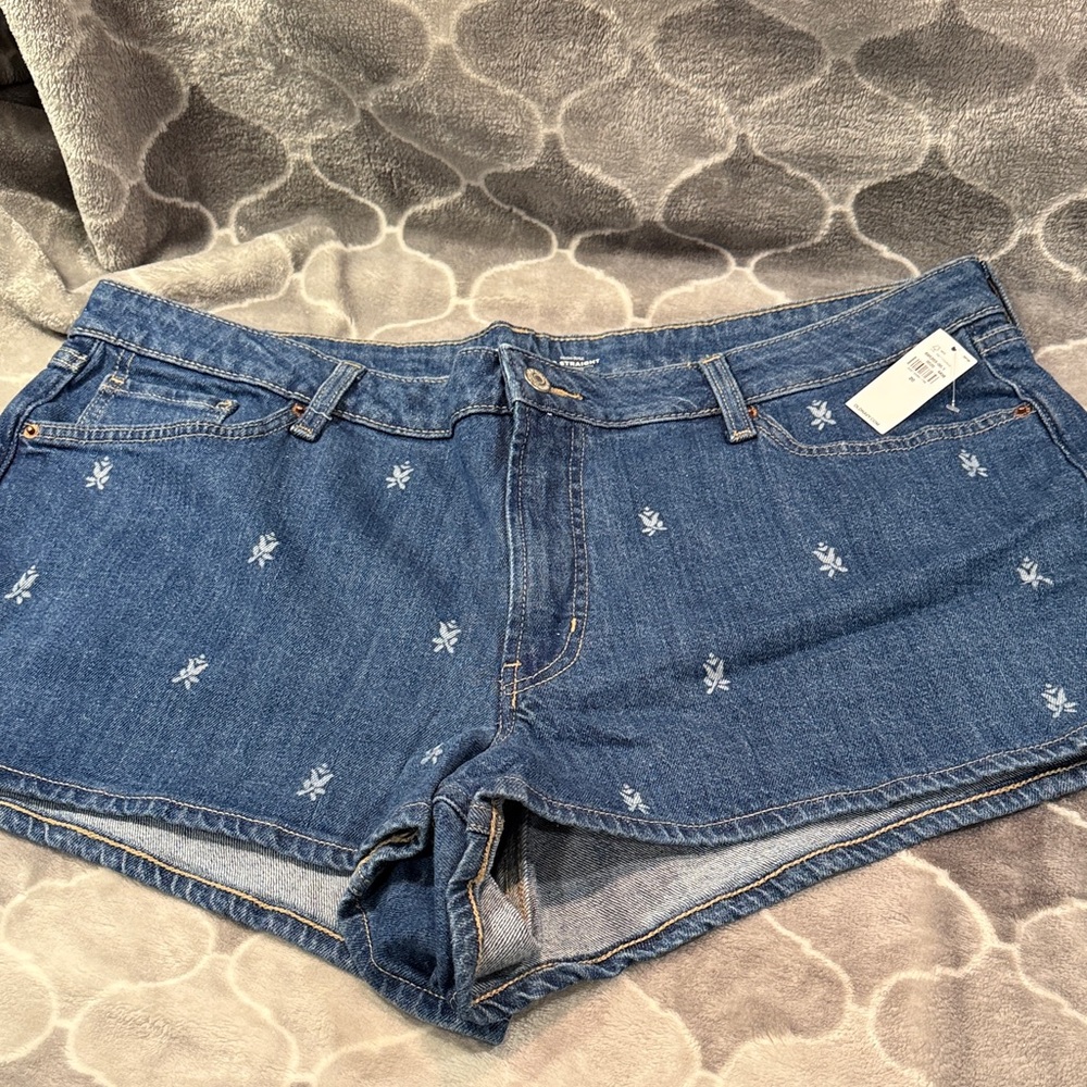Old Navy Denim Jean Shorts with Floral Accents